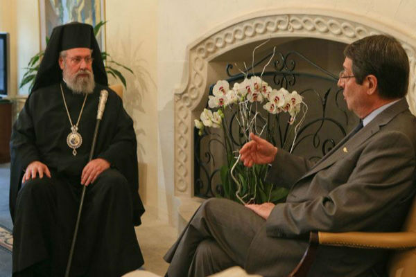 Σε απόλυτη αρμονία  ο Αρχιεπίσκοπος Κύπρου, με τον Πρόεδρο,για το Κυπριακό 