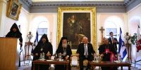 Ο Πατριάρχης Ιεροσολύμων στο Πατριαρχείο των Αρμενίων για την επίσκεψη του Προέδρου του Ισραήλ