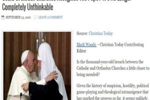 “Θα μπορούσαν οι Ορθόδοξες Εκκλησίες να αναγνωρίσουν τον Πάπα; Δεν είναι αδιανόητο πλέον!”