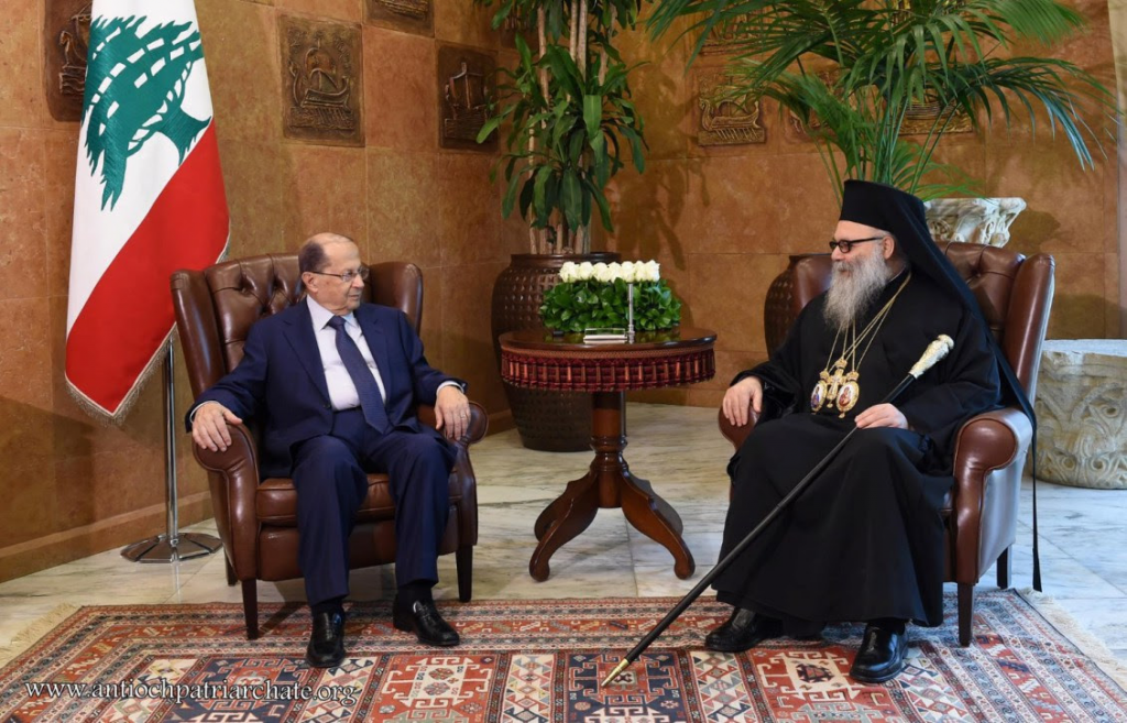 You are currently viewing Ο Πατριάρχης Αντιοχείας συνάντησε τον νέο Πρόεδρο του Λιβάνου