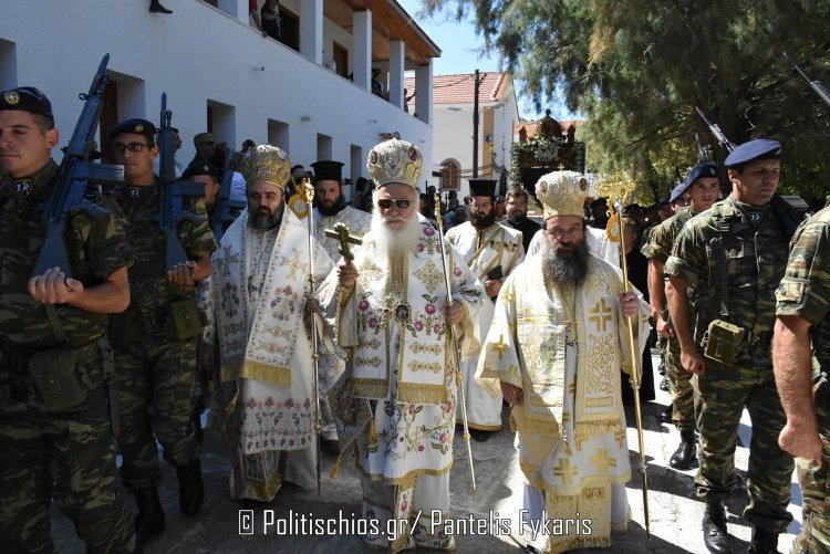 You are currently viewing Χίος: Λαϊκό προσκύνημα στην Αγία Μαρκέλλα-Ο Σμύρνης Βαρθολομαίος στον πανηγυρικό