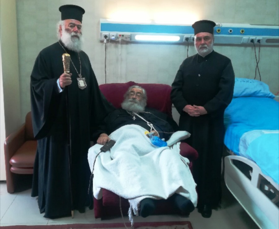 Ο Πατριάρχης Αλεξανδρείας Θεόδωρος  επισκέφθηκε στο Νοσοκομείο τον Αρχιεπίσκοπο Σινά Δαμιανό