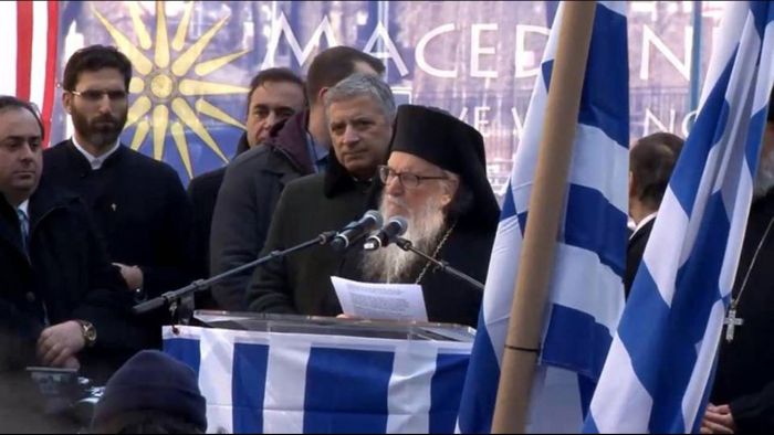 You are currently viewing Ο Αρχιεπίσκοπος Αμερικής στο συλλαλητήριο της Νέας Υόρκης για την Μακεδονία