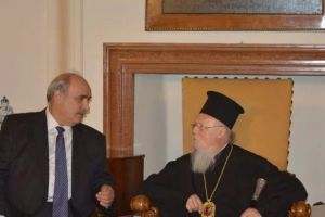 Με τον Ελληνα Υφ.Εξωτερικών Μάρκο Μπόλαρη συναντήθηκε ο Οικ.Πατριάρχης Βαρθολομαίος