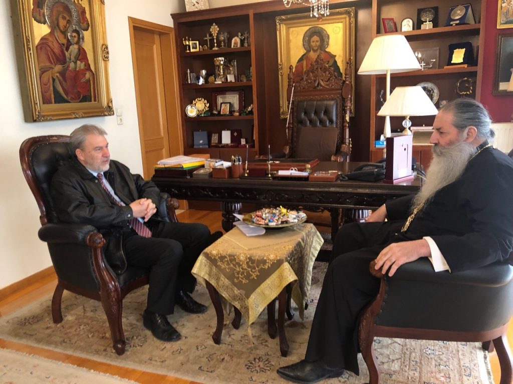 Τον Σεβασμιώτατο Μητροπολίτη Πειραιώς επισκέφθηκε ο υποψήφιος Ευρωβουλευτής κ.Νότης Μαριάς.