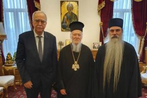 Στο Πατριαρχείο ο Δήμαρχος Καλαβρυτων κ. Παπαδόπουλος και ο Ηγούμενος της Αγίας Λαύρας π. Ευσέβιος