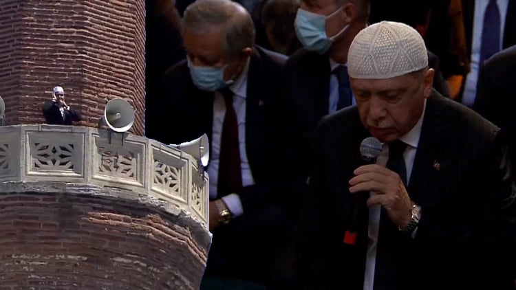 You are currently viewing Ο παρανοικός Ερντογάν μαγάρισε την Αγιά Σοφιά – Το σπαθί “σύμβολο κατάκτησης της Πόλης”