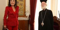 Η Γιάννα Αγγελοπούλου συναντήθηκε με τον Αρχιεπίσκοπο Κρήτης και τον περιφερειάρχη