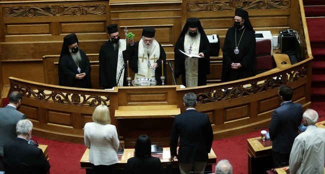 Αγιασμός στην Βουλή για την έναρξη της νέας Κοινοβουλευτικής Περιόδου με απουσία Πρωθυπουργού