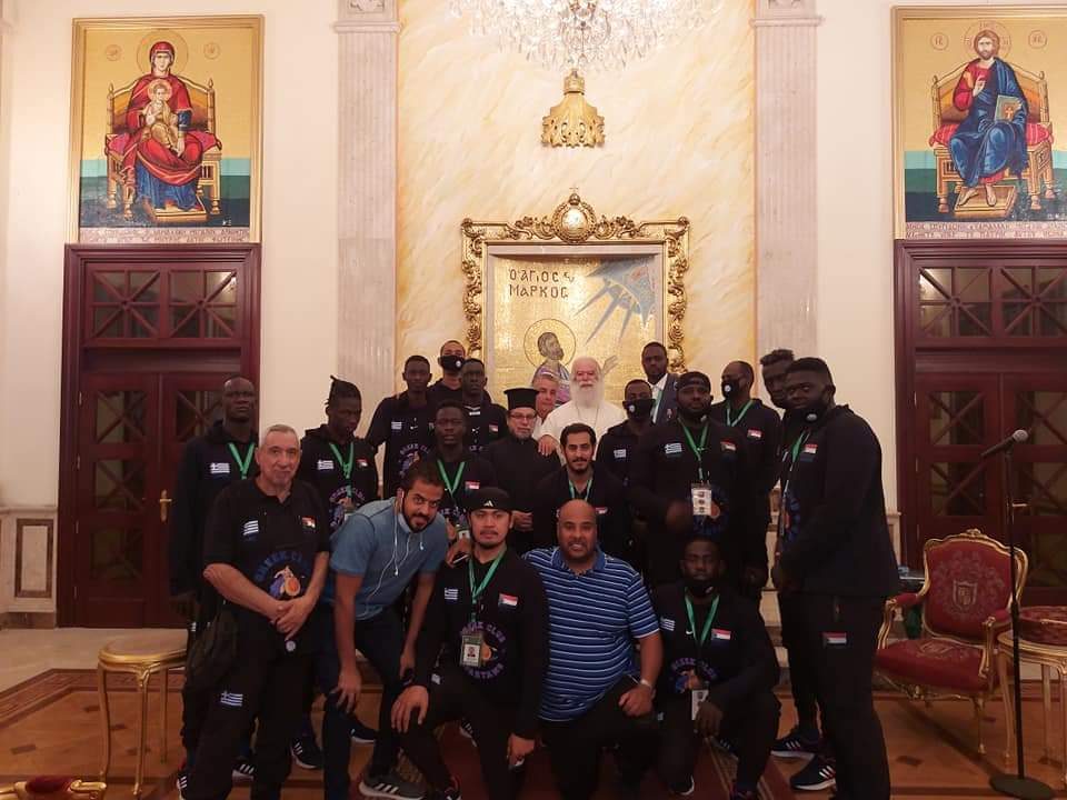 You are currently viewing Τον Πατριάρχη Αλεξανδρείας κ. Θεόδωρο στο Πατριαρχείο επισκέφθηκε η ελληνική ομάδα μπάσκετ του Σουδάν