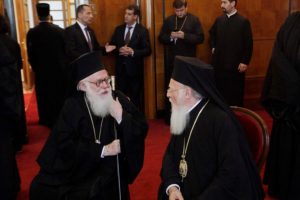 Ευχές του Αρχιεπισκόπου Αλβανίας στον Οικουμενικό Πατριάρχη