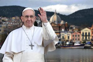 Έφτασε στη Μυτιλήνη ο Πάπας Φραγκίσκος