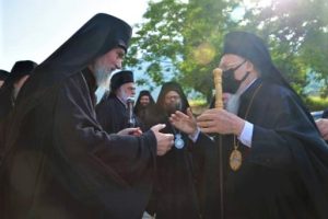 Προσφώνηση Καθηγουμένου Μεγίστης Λαύρας Προδρόμου σε Οικουμενικό Πατριάρχη