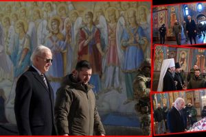 Αστραπιαίο ταξίδι του Τζο Μπάιντεν στο Κίεβο- Προσκύνησε στον Καθεδρικό Ναό του Αρχαγγέλου Μιχαήλ παρουσία του Κιέβου Επιφανίου -Το μήνυμα Μπάιντεν προς Πούτιν