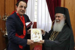 Στον Πατριάρχη Ιεροσολύμων Θεόφιλο ο Πρόεδρος της Κύπρου Νίκος Χριστοδουλίδης