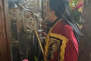 Ο Σεβ. Μεσσηνίας Χρυσόστομος στην εορτή της Παναγίας της Γερόντισσας στο Τσέρι στην Κύπρο