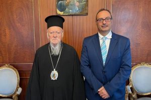 Ο Πρόεδρος της Πατριαρχικής Ανωτάτης Εκκλησιαστικής Ακαδημίας Κρήτης στον  Οικουμενικό Πατριάρχη