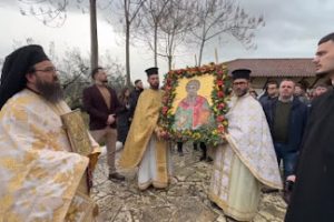 Κατανυκτική λιτάνευση της εικόνας στη Μονή του Αγίου Βλασίου Δυρραχίου Αλβανίας